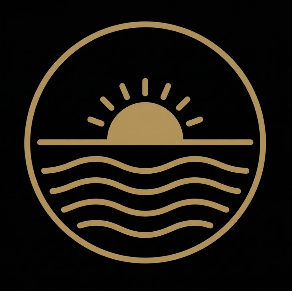 Playa Cruisers Maps app icon: gold sun and waves on a rounded-square mark